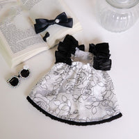 HKM-012755 Chiffon Pet Skirt in Black – Elegant Style for Small to Plus Sizes