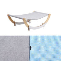 HKM-012819 Solid Wood Cat Rocking Hammock - Cozy Dual Purpose Bed for Cats, Kittens, and Small Pets