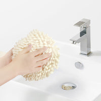HKM-012883 Super Absorbent Chenille Hanging Hand Towel - Soft, Quick-Drying, Easy to Wash, Beige