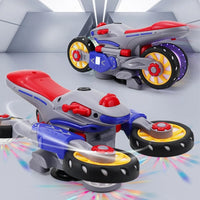 HKM-012947 Colorful Electric Rotary Motorcycle Toy for Kids with Music and Lights - Ages 2 to 13