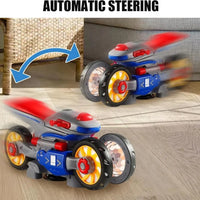 HKM-012947 Colorful Electric Rotary Motorcycle Toy for Kids with Music and Lights - Ages 2 to 13