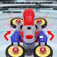 HKM-012947 Colorful Electric Rotary Motorcycle Toy for Kids with Music and Lights - Ages 2 to 13