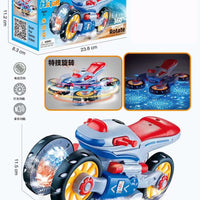 HKM-012947 Colorful Electric Rotary Motorcycle Toy for Kids with Music and Lights - Ages 2 to 13