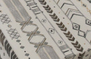 HKM-013011 Boho Cream Cotton and Linen Print Sun Shade Curtain Fabric - Semi-Shading Options