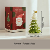 HKM-013075 3D Cedar Christmas Tree Candle - Aromatherapy Ornament for Home Decor and Gifts
