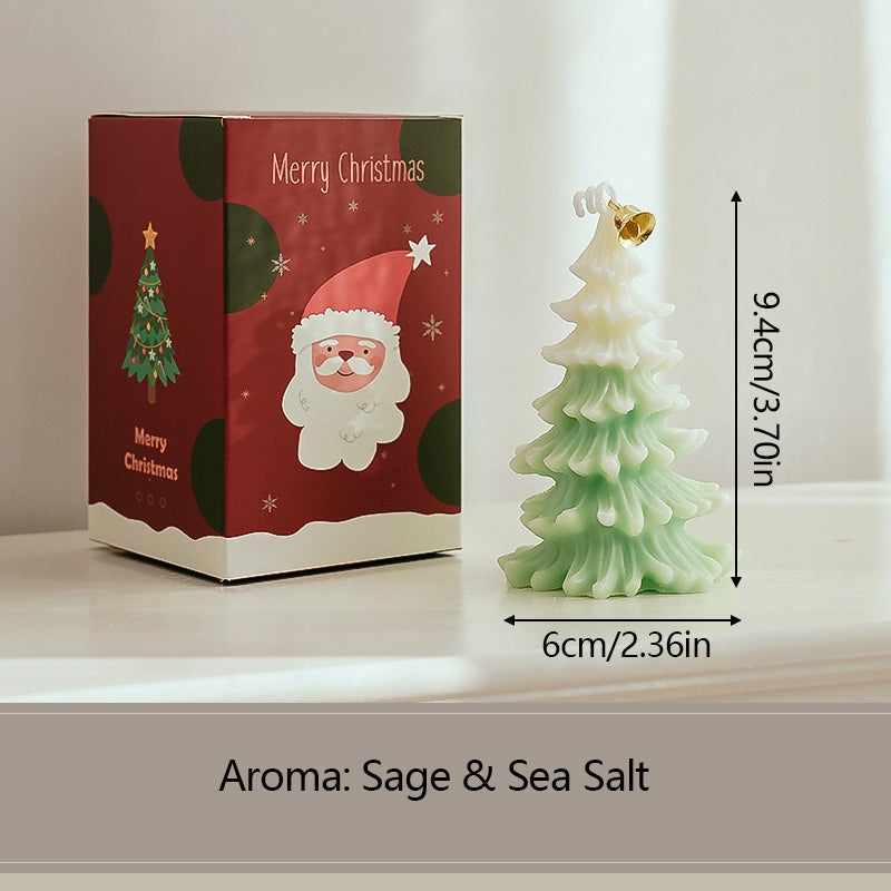 HKM-013075 3D Cedar Christmas Tree Candle - Aromatherapy Ornament for Home Decor and Gifts
