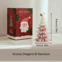 HKM-013075 3D Cedar Christmas Tree Candle - Aromatherapy Ornament for Home Decor and Gifts