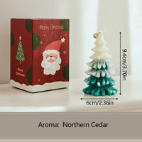 HKM-013075 3D Cedar Christmas Tree Candle - Aromatherapy Ornament for Home Decor and Gifts