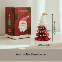 HKM-013075 3D Cedar Christmas Tree Candle - Aromatherapy Ornament for Home Decor and Gifts