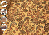 HKM-013139 Floral Cork Leather Tablecloth - Natural Cork Cloth, 1.37m to 1.40m, Laser Engraved and Embossed