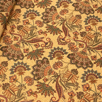 HKM-013139 Floral Cork Leather Tablecloth - Natural Cork Cloth, 1.37m to 1.40m, Laser Engraved and Embossed