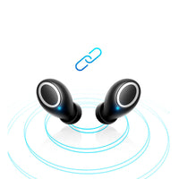 HKM-013203 Wireless Bluetooth Mini Headset - Stereo Earplug Style, 10m Range, Available in Black, White, Gold, Rose Gold, Blue