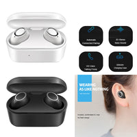 HKM-013203 Wireless Bluetooth Mini Headset - Stereo Earplug Style, 10m Range, Available in Black, White, Gold, Rose Gold, Blue