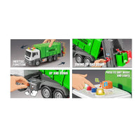 HKM-013267 Friction-Powered Plastic Garbage Truck Toy with Light and Music, Ideal for Toddlers and Kids