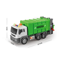 HKM-013267 Friction-Powered Plastic Garbage Truck Toy with Light and Music, Ideal for Toddlers and Kids