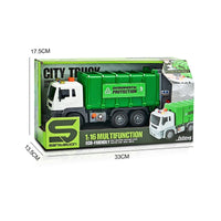HKM-013267 Friction-Powered Plastic Garbage Truck Toy with Light and Music, Ideal for Toddlers and Kids