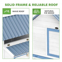 HKM-013459 55.5 Inch Wooden Chicken Coop with Run and Nesting Box for 2-3 Chickens, Weather-Resistant Design