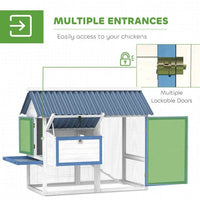 HKM-013459 55.5 Inch Wooden Chicken Coop with Run and Nesting Box for 2-3 Chickens, Weather-Resistant Design