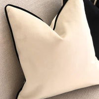 HKM-013459 Solid Color Velvet Pillowcase - Fashion Simple Design in Black or White, 45x45CM