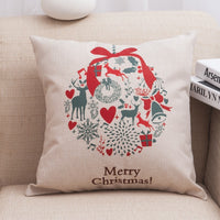 HKM-013587 Christmas-Themed Polyester Pillowcase for Cozy Holiday Decor