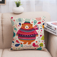 HKM-013587 Christmas-Themed Polyester Pillowcase for Cozy Holiday Decor