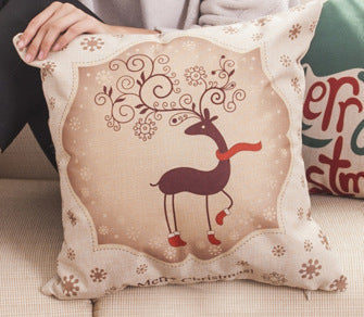HKM-013587 Christmas-Themed Polyester Pillowcase for Cozy Holiday Decor