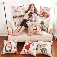 HKM-013587 Christmas-Themed Polyester Pillowcase for Cozy Holiday Decor