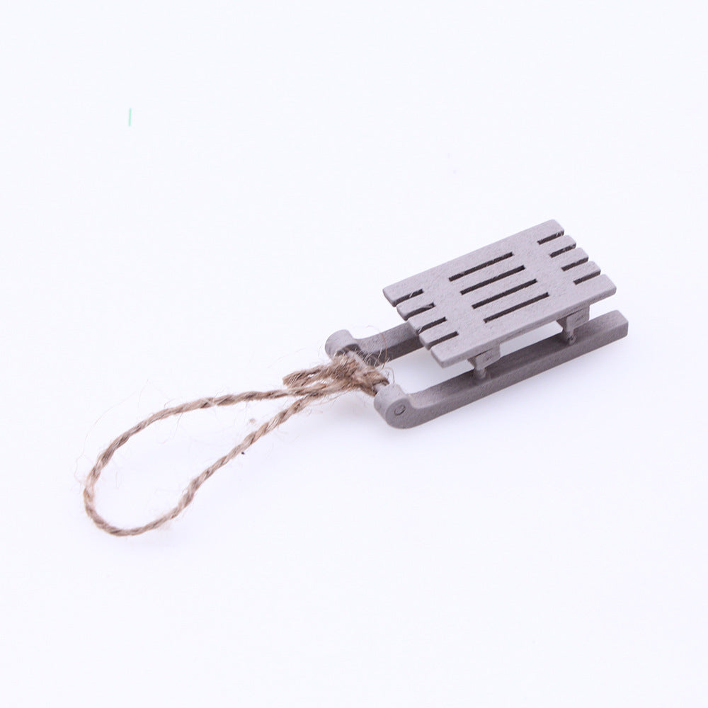 HKM-013587 Wooden Sleigh Christmas Tree Pendant for Home and Office Decor
