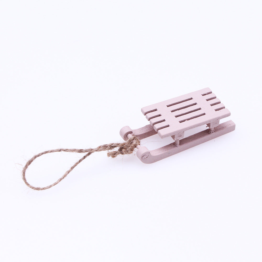 HKM-013587 Wooden Sleigh Christmas Tree Pendant for Home and Office Decor