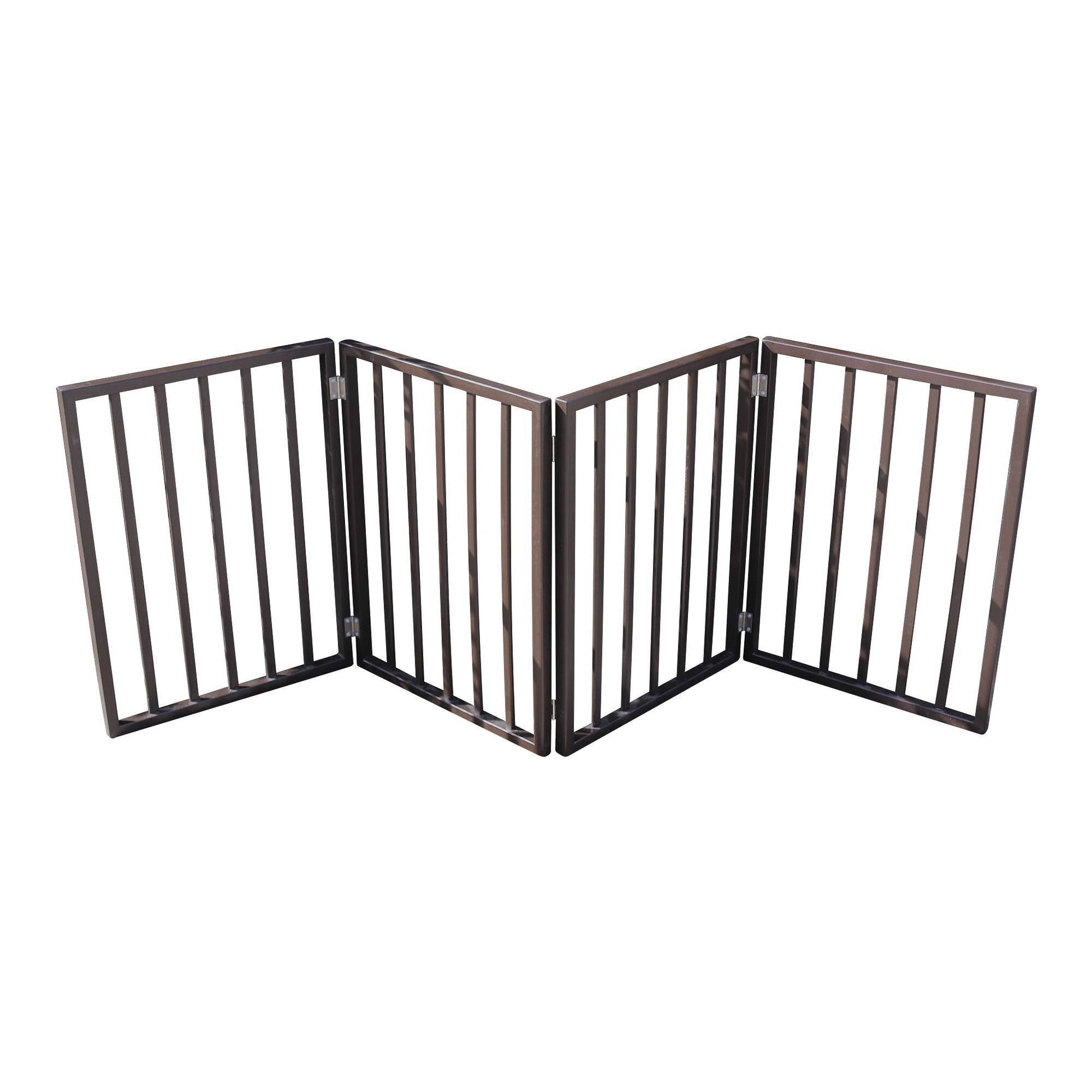 HKM-013651 Folding Pet Gate for Doorways and Stairs - Lightweight, Easy to Move and Store, Dark Brown