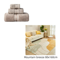 HKM-014035 Cotton Bath Towel Set - 3-Piece Collection with Beach Towel and Square Scarf in Multiple Colors