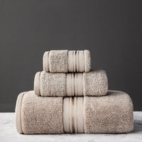 HKM-014035 Cotton Bath Towel Set - 3-Piece Collection with Beach Towel and Square Scarf in Multiple Colors
