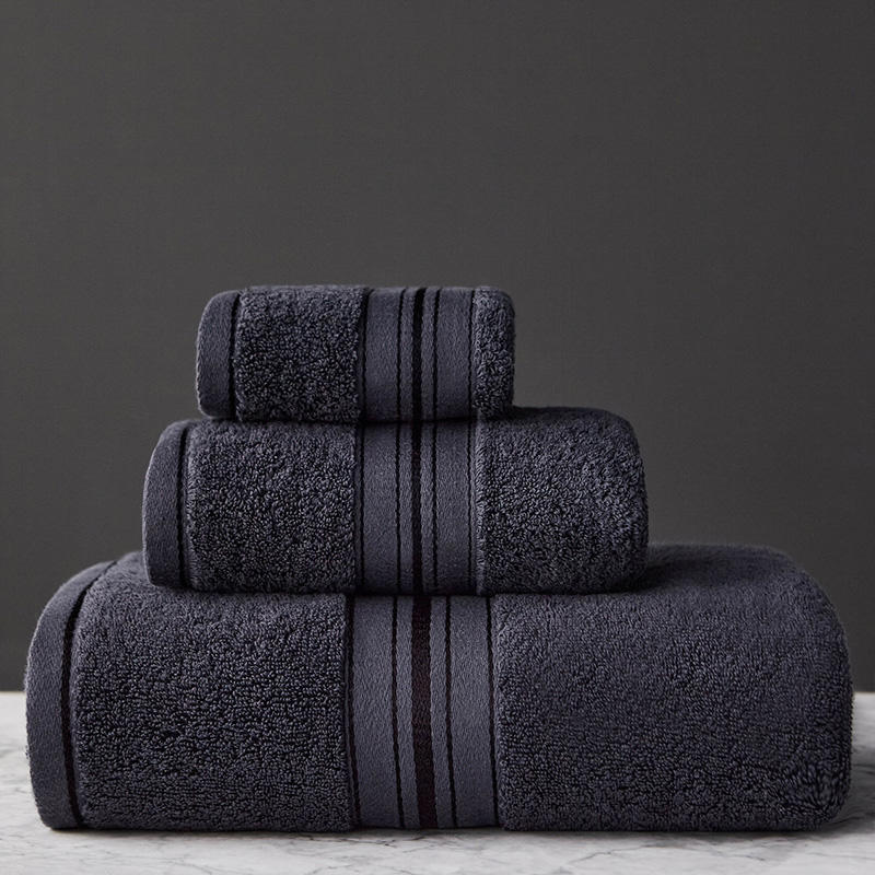 HKM-014035 Cotton Bath Towel Set - 3-Piece Collection with Beach Towel and Square Scarf in Multiple Colors