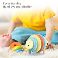 HKM-014035 DIY Lacing Animal Stacking Rings Educational Toy for Sensory Development and Puzzle Play for Babies and Toddlers