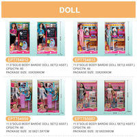 HKM-014099 11.5 Inch Fashion Dress Doll Play Set - Solid Body PVC Toy for Girls Ages 2-7