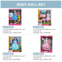 HKM-014099 11.5 Inch Fashion Dress Doll Play Set - Solid Body PVC Toy for Girls Ages 2-7