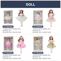 HKM-014099 11.5 Inch Fashion Dress Doll Play Set - Solid Body PVC Toy for Girls Ages 2-7