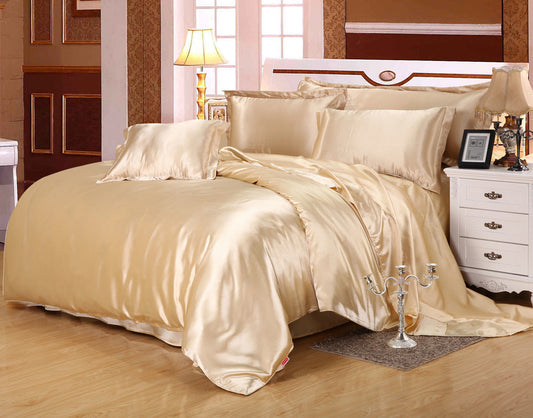 KTX-014227 Luxury Summer Bedding Set in Black and White - King Size Duvet Cover and Bed Sheet Set, 4-Piece Collection