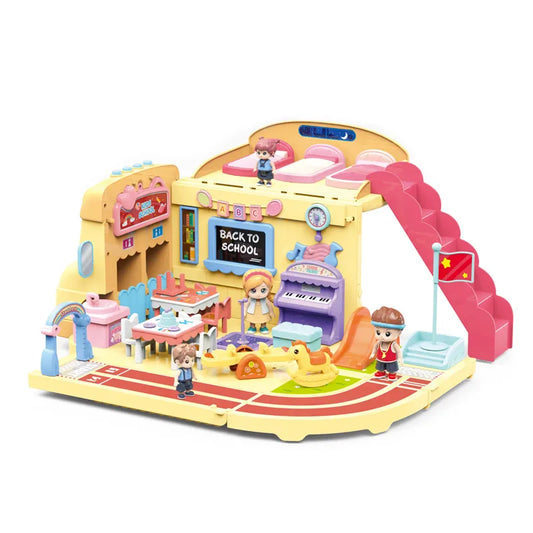 KTX-014291 Free-Wheel Music School Bus Toy for Pretend Play - Ages 2-7 Years