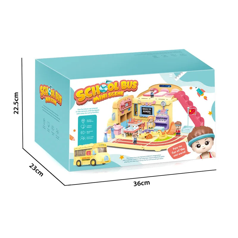 KTX-014291 Free-Wheel Music School Bus Toy for Pretend Play - Ages 2-7 Years