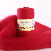 HKM-014291 Hand-Knitted Medium Thick Mink Scarf - Soft Woolen Cone Yarn