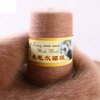 HKM-014291 Hand-Knitted Medium Thick Mink Scarf - Soft Woolen Cone Yarn