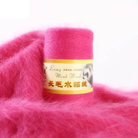 HKM-014291 Hand-Knitted Medium Thick Mink Scarf - Soft Woolen Cone Yarn