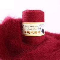HKM-014291 Hand-Knitted Medium Thick Mink Scarf - Soft Woolen Cone Yarn