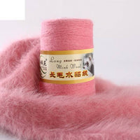 HKM-014291 Hand-Knitted Medium Thick Mink Scarf - Soft Woolen Cone Yarn