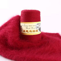 HKM-014291 Hand-Knitted Medium Thick Mink Scarf - Soft Woolen Cone Yarn