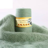 HKM-014291 Hand-Knitted Medium Thick Mink Scarf - Soft Woolen Cone Yarn
