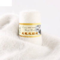 HKM-014291 Hand-Knitted Medium Thick Mink Scarf - Soft Woolen Cone Yarn
