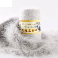 HKM-014291 Hand-Knitted Medium Thick Mink Scarf - Soft Woolen Cone Yarn