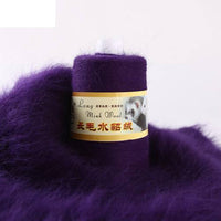 HKM-014291 Hand-Knitted Medium Thick Mink Scarf - Soft Woolen Cone Yarn